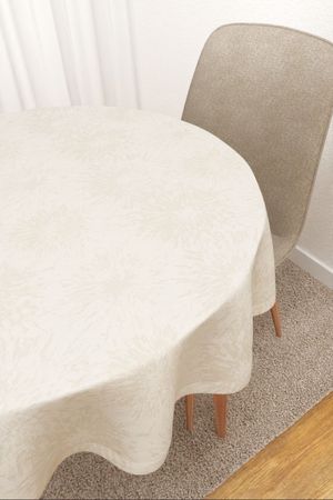 Tischdecke rund in beige