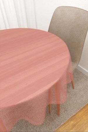 Tischdecke rund in Rosa