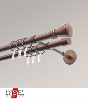 Lysel - SET Opal 160cm Doppeltrger geschlossen 2-Lauf mit Endstcke Konus in Bronze