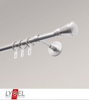 Lysel - SET Opal 160cm Trger geschlossen mit Endstcke Konus in Edelstahl-Optik